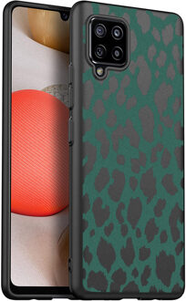 Design voor de Samsung Galaxy A42 hoesje - Luipaard - Groen / Zwart