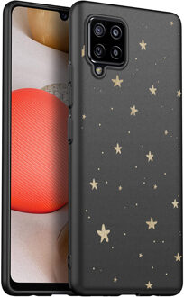 Design voor de Samsung Galaxy A42 hoesje - Sterren - Goud / Zwart