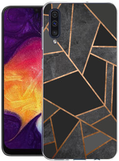 Design voor de Samsung Galaxy A50 / A30s hoesje - Grafisch Koper - Zwart / Goud