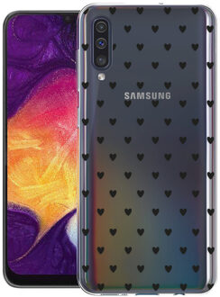 Design voor de Samsung Galaxy A50 / A30s hoesje - Hartjes - Zwart