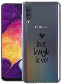 Design voor de Samsung Galaxy A50 / A30s hoesje - Live Laugh Love - Zwart