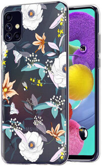 Design voor de Samsung Galaxy A51 hoesje - Bloem - Wit