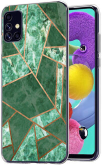 Design voor de Samsung Galaxy A51 hoesje - Grafisch Koper - Groen / Goud