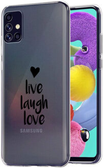 Design voor de Samsung Galaxy A51 hoesje - Live Laugh Love - Zwart