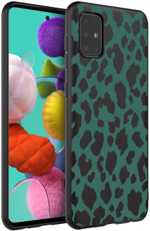 Design voor de Samsung Galaxy A51 hoesje - Luipaard - Groen / Zwart