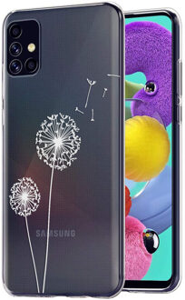 Design voor de Samsung Galaxy A51 hoesje - Paardenbloem - Wit