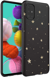 Design voor de Samsung Galaxy A51 hoesje - Sterren - Zwart / Goud