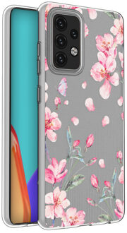 Design voor de Samsung Galaxy A52 (5G) / A52 (4G) hoesje - Bloem - Roze
