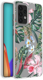 Design voor de Samsung Galaxy A52 (5G) / A52 (4G) hoesje - Jungle - Groen / Roze