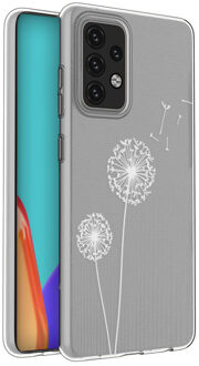 Design voor de Samsung Galaxy A52 (5G) / A52 (4G) hoesje - Paardenbloem - Wit