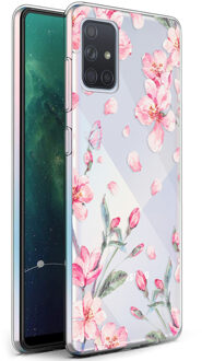 Design voor de Samsung Galaxy A71 hoesje - Bloem - Roze