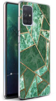 Design voor de Samsung Galaxy A71 hoesje - Grafisch Koper - Groen / Goud