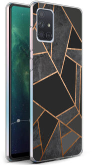 Design voor de Samsung Galaxy A71 hoesje - Grafisch Koper - Zwart / Goud