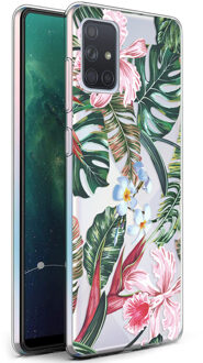 Design voor de Samsung Galaxy A71 hoesje - Jungle - Groen / Roze