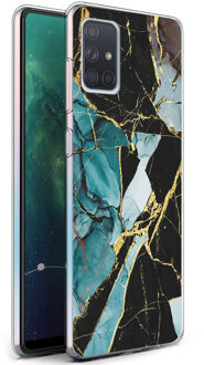 Design voor de Samsung Galaxy A71 hoesje - Marmer - Gebroken Blauw