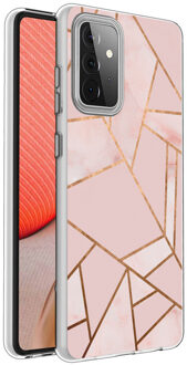 Design voor de Samsung Galaxy A72 hoesje - Grafisch Koper - Roze / Goud