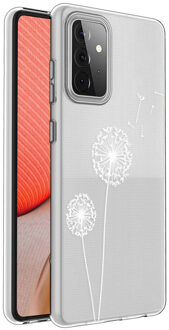 Design voor de Samsung Galaxy A72 hoesje - Paardenbloem - Wit