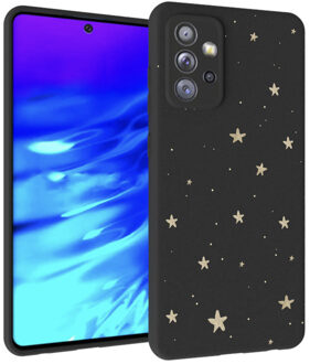 Design voor de Samsung Galaxy A72 hoesje - Sterren - Goud / Zwart
