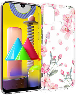 Design voor de Samsung Galaxy M31 hoesje - Bloem - Roze