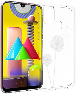 Design voor de Samsung Galaxy M31 hoesje - Paardenbloem - Wit