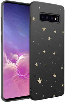 Design voor de Samsung Galaxy S10 hoesje - Sterren - Zwart / Goud