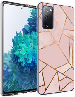 Design voor de Samsung Galaxy S20 FE hoesje - Grafisch Koper - Roze / Goud