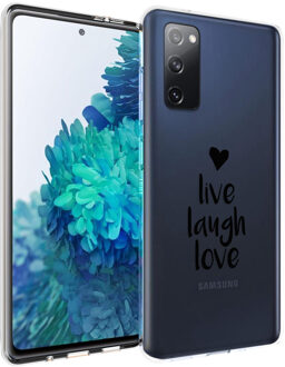 Design voor de Samsung Galaxy S20 FE hoesje - Live Laugh Love - Zwart