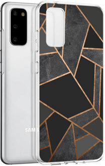 Design voor de Samsung Galaxy S20 hoesje - Grafisch Koper - Zwart / Goud