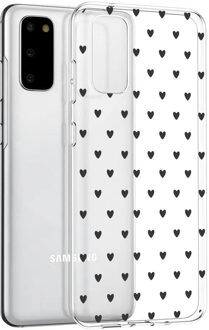 Design voor de Samsung Galaxy S20 hoesje - Hartjes - Zwart