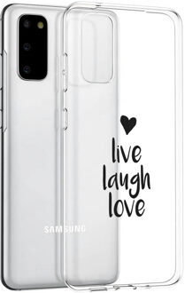 Design voor de Samsung Galaxy S20 hoesje - Live Laugh Love - Zwart