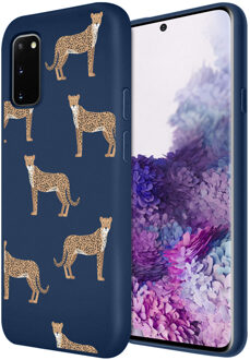 Design voor de Samsung Galaxy S20 hoesje - Luipaard - Blauw