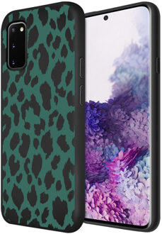 Design voor de Samsung Galaxy S20 hoesje - Luipaard - Groen / Zwart