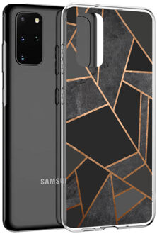 Design voor de Samsung Galaxy S20 Plus hoesje - Grafisch Koper - Zwart / Goud