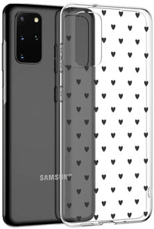 Design voor de Samsung Galaxy S20 Plus hoesje - Hartjes - Zwart