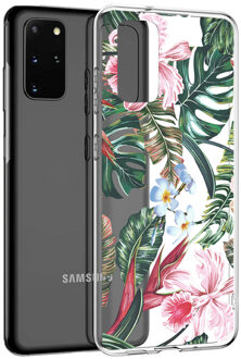 Design voor de Samsung Galaxy S20 Plus hoesje - Jungle - Groen / Roze
