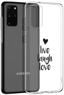 Design voor de Samsung Galaxy S20 Plus hoesje - Live Laugh Love - Zwart