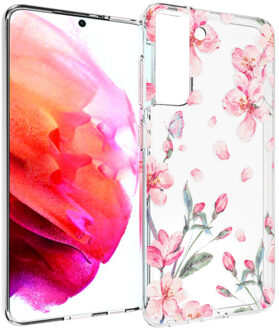 Design voor de Samsung Galaxy S21 FE hoesje - Bloem - Roze