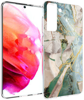 Design voor de Samsung Galaxy S21 FE hoesje - Marmer - Gebroken Beige