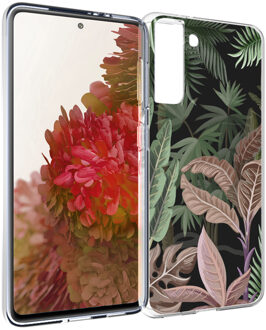 Design voor de Samsung Galaxy S21 hoesje - Jungle - Groen / Roze