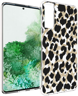 Design voor de Samsung Galaxy S21 Plus hoesje - Luipaard - Goud / Zwart