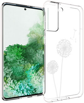 Design voor de Samsung Galaxy S21 Plus hoesje - Paardenbloem - Wit