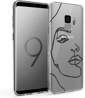 Design voor de Samsung Galaxy S9 hoesje - Abstract Gezicht - Zwart