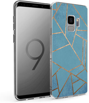 Design voor de Samsung Galaxy S9 hoesje - Grafisch Koper - Blauw / Goud