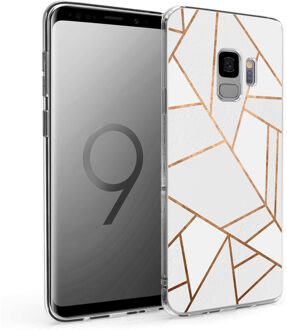 Design voor de Samsung Galaxy S9 hoesje - Grafisch Koper - Wit / Goud