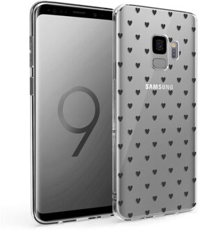 Design voor de Samsung Galaxy S9 hoesje - Hartjes - Zwart