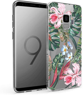 Design voor de Samsung Galaxy S9 hoesje - Jungle - Groen / Roze