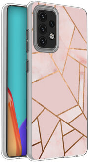 Design voor Samsung Galaxy A52 (5G) / A52 (4G) hoesje - Grafisch Koper - Roze / Goud