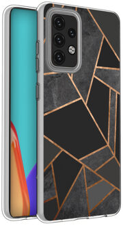 Design voor Samsung Galaxy A52 (5G) / A52 (4G) hoesje - Grafisch Koper - Zwart / Goud