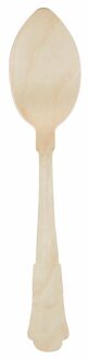 Design wegwerp lepels van hout - 8x stuks - 19 cm - Bestek voor verjaardag/BBQ