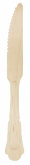 Design wegwerp messen van hout - 8x stuks - 19 cm - Bestek voor verjaardag/BBQ Multi